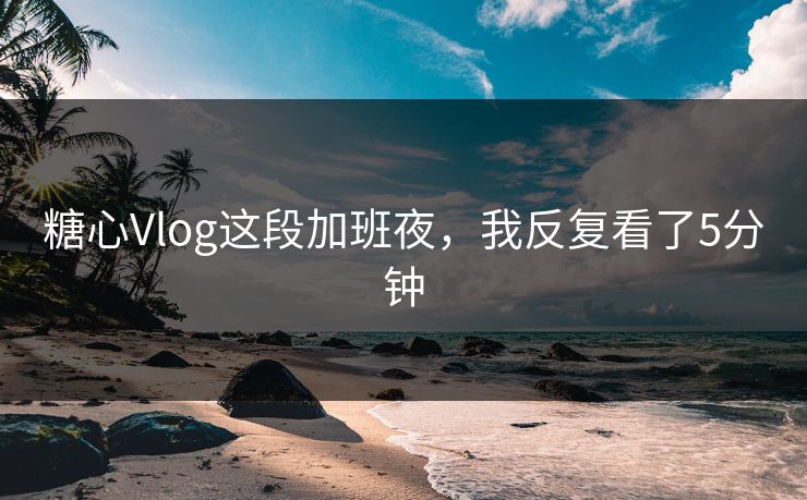 糖心Vlog这段加班夜，我反复看了5分钟