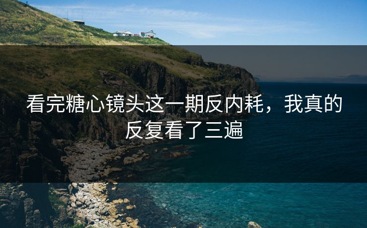 看完糖心镜头这一期反内耗，我真的反复看了三遍