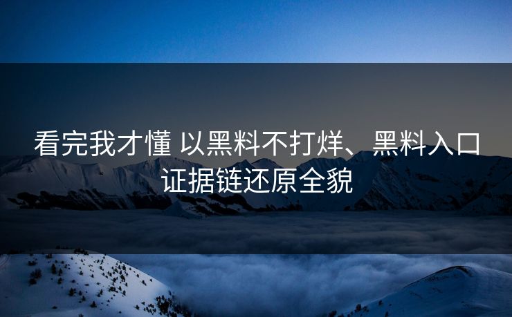 看完我才懂 以黑料不打烊、黑料入口证据链还原全貌