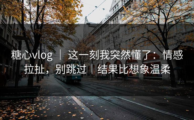 糖心vlog ｜ 这一刻我突然懂了：情感拉扯，别跳过｜结果比想象温柔