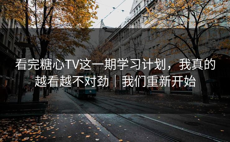 看完糖心TV这一期学习计划，我真的越看越不对劲｜我们重新开始